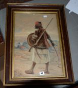 W. A. Wickham Afghan Fighter Watercolour 51cm x 33cm