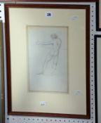 John Thomas Serres (1759-1825) Nude study Pencil drawing 'from his Italian trip 1790-92' Unsigned