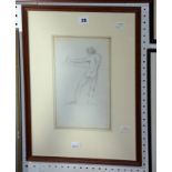 John Thomas Serres (1759-1825) Nude study Pencil drawing 'from his Italian trip 1790-92' Unsigned
