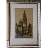 Edward Sharland (1884-1967) 'Rouen' 'Toledo' Etchings, a pair Signed to margin 47cm x 28.5cm;