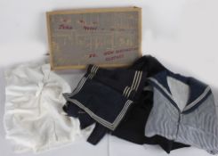 Two early 20th century boys' sailor suits; together with a shirt by Tyrrell & Green of
