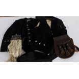 A quantity of traditional Scottish costume for children, including: two black velvet jackets, two