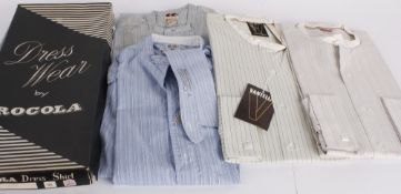 A 1940s Austin Reed man's shirt with a CC41 Utility label; a Pare-ex brand shirt with the CC41