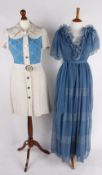 A collection of vintage costume, including: a Jean Varon maxi dress; an early 1960s blue cotton