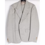 A gentleman's light grey vintage suit; together with a pale brown suit by Dualworth of Pittsburgh;