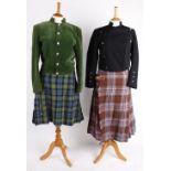 A collection of kilts and jackets, including: Forsyth, Irish Guard, Royal Stewart and Black Watch