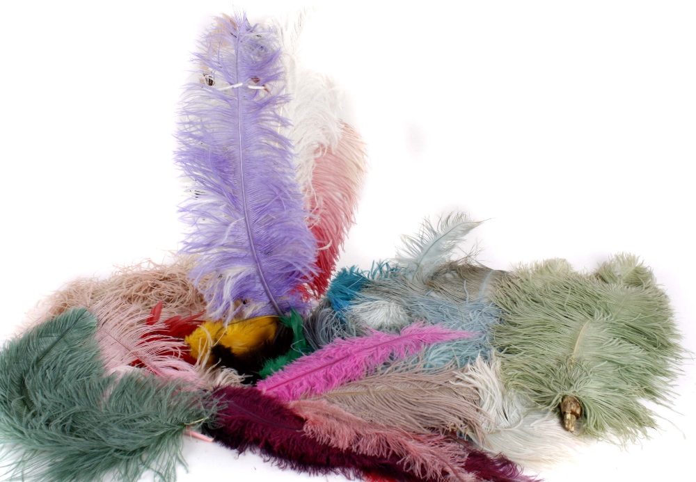 A large collection of feather trimmings, including: natural and ostrich feathers, suitable for