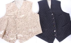 Seven gentlemen's waistcoats dating from the early to mid 20th century, comprising: a green Oriental