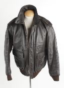 An American Leathercraft Aviation A2 jacket, Thruxton Airport, near Andover, Hants, made in