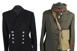 A women's US Marine vintage uniform, comprising: jacket, skirt, shirt, hat, ties and knapsack;