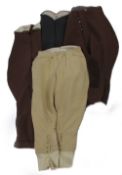 Seven pairs of jodhpurs dating from the early to mid 20th century, comprising: a pair of grey wool