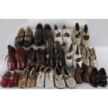 A collection of fifteen pairs of children's shoes dating from the early to the late 20th century,