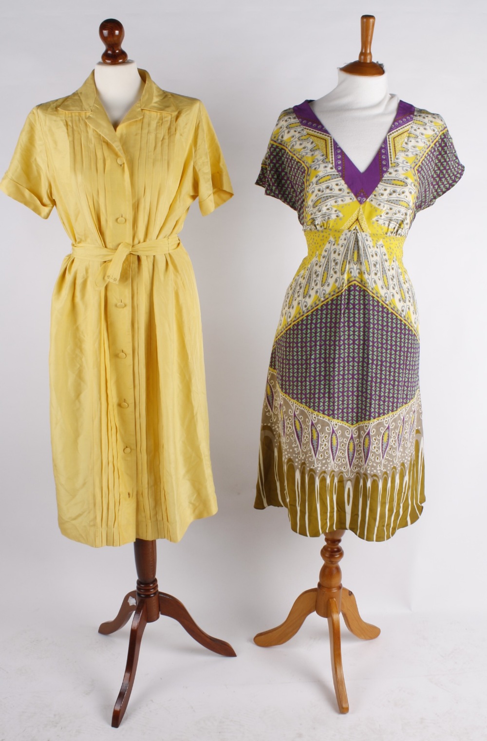 A mixed lot of vintage costume, including: a gold and silver metallic striped waistcoat; a yellow