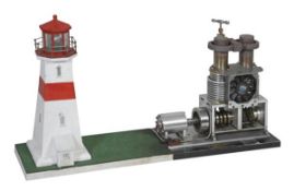 A model of a twin vertical cylinder Sterling hot air engine, built by the late Mr Brian Marshall