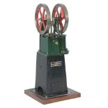 A model of a Henrici vertical hot air engine, built by the late Mr Brian Marshall of Chichester,