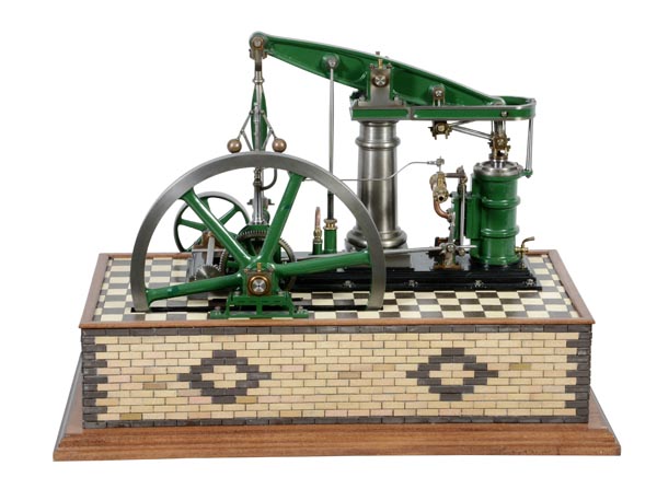 A well engineered model of a M.E. beam engine, built by Mr N. Hooper of Devon, the beam supported on - Image 2 of 3