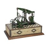 A well engineered model of a M.E. beam engine, built by Mr N. Hooper of Devon, the beam supported on