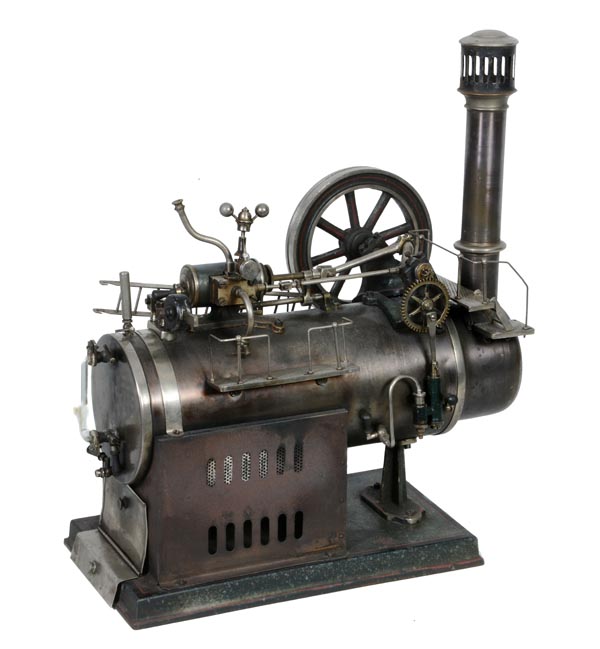 A German horizontal model of an overtype steam plant by Josef Falk, with horizontal locomotive - Image 3 of 3