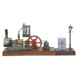 A model of a Bremen horizontal hot air mill engine, built by the late Mr Brian Marshall of