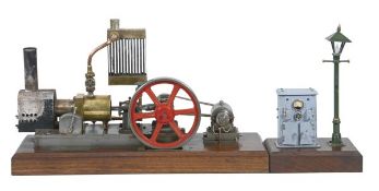 A model of a Bremen horizontal hot air mill engine, built by the late Mr Brian Marshall of