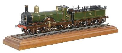 A fine Gauge 1 model of a Great Western Railway Queen Class 2-2-2 tender locomotive No.1132 ‘