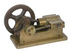 A model of a single cylinder horizontal live steam mill engine, with balanced open crank,