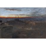 Albert Goodwin (1845-1932) - Sunrise, Cairo Watercolor, bodycolor and chalk Signed and dated   1921