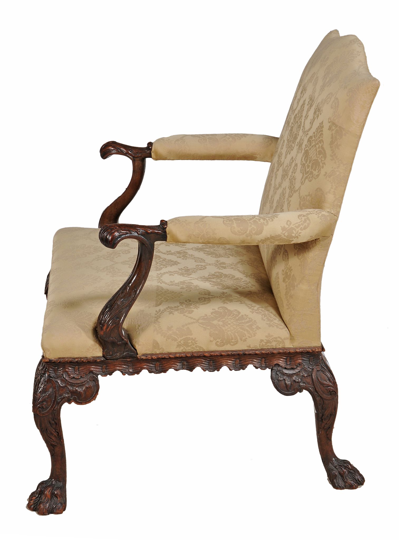 A George II mahogany armchair, circa 1740, probably Irish, of Gainsborough type  A George II - Image 7 of 8