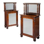 A pair of William IV rosewood side cabinets , circa 1835  A pair of William IV rosewood side