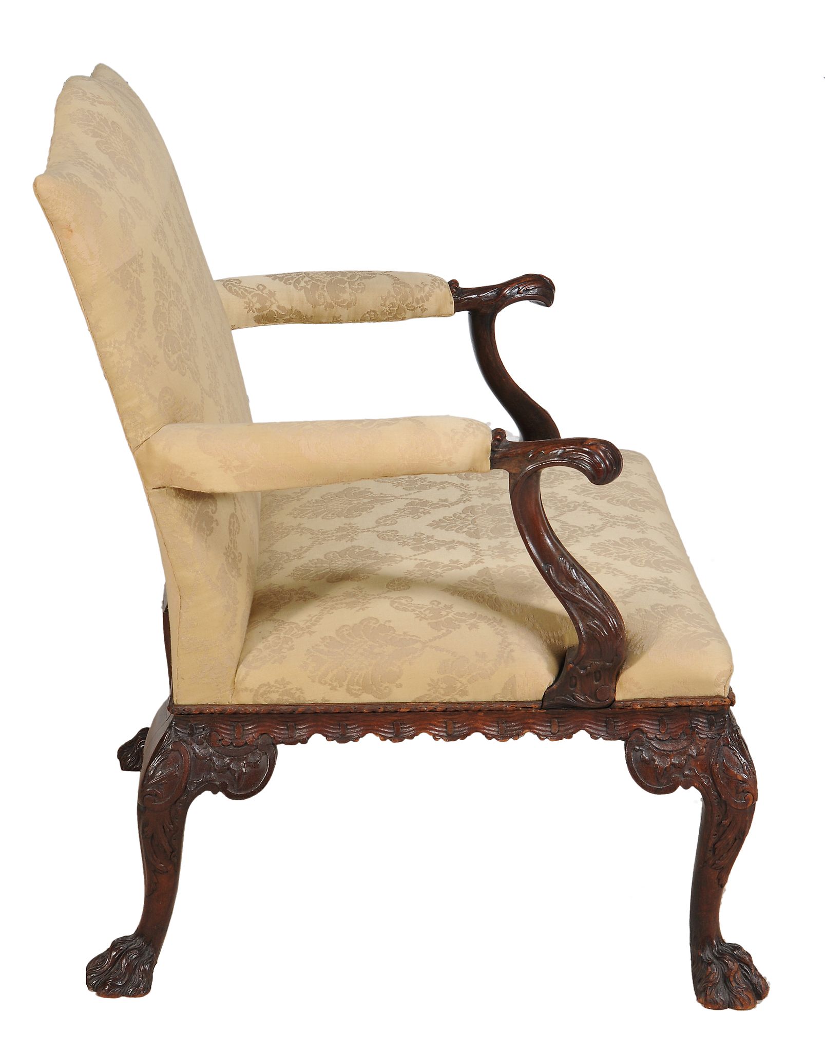 A George II mahogany armchair, circa 1740, probably Irish, of Gainsborough type  A George II - Image 5 of 8