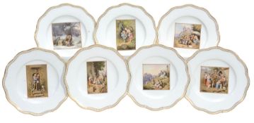 Seven Meissen Plates, second half of the 19th century  Seven Meissen Plates,   second half of the