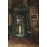 Catherine Mary Wood  (1860-1939) - An interior Oil on canvas Signed lower right 42 x 28 cm. (16 1/