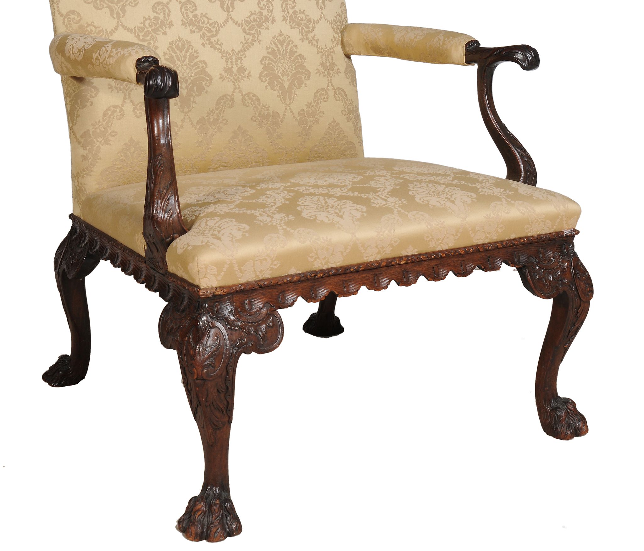 A George II mahogany armchair, circa 1740, probably Irish, of Gainsborough type  A George II - Image 3 of 8