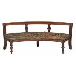 A Victorian mahogany inverted bowfront window seat , circa 1870  A Victorian mahogany inverted