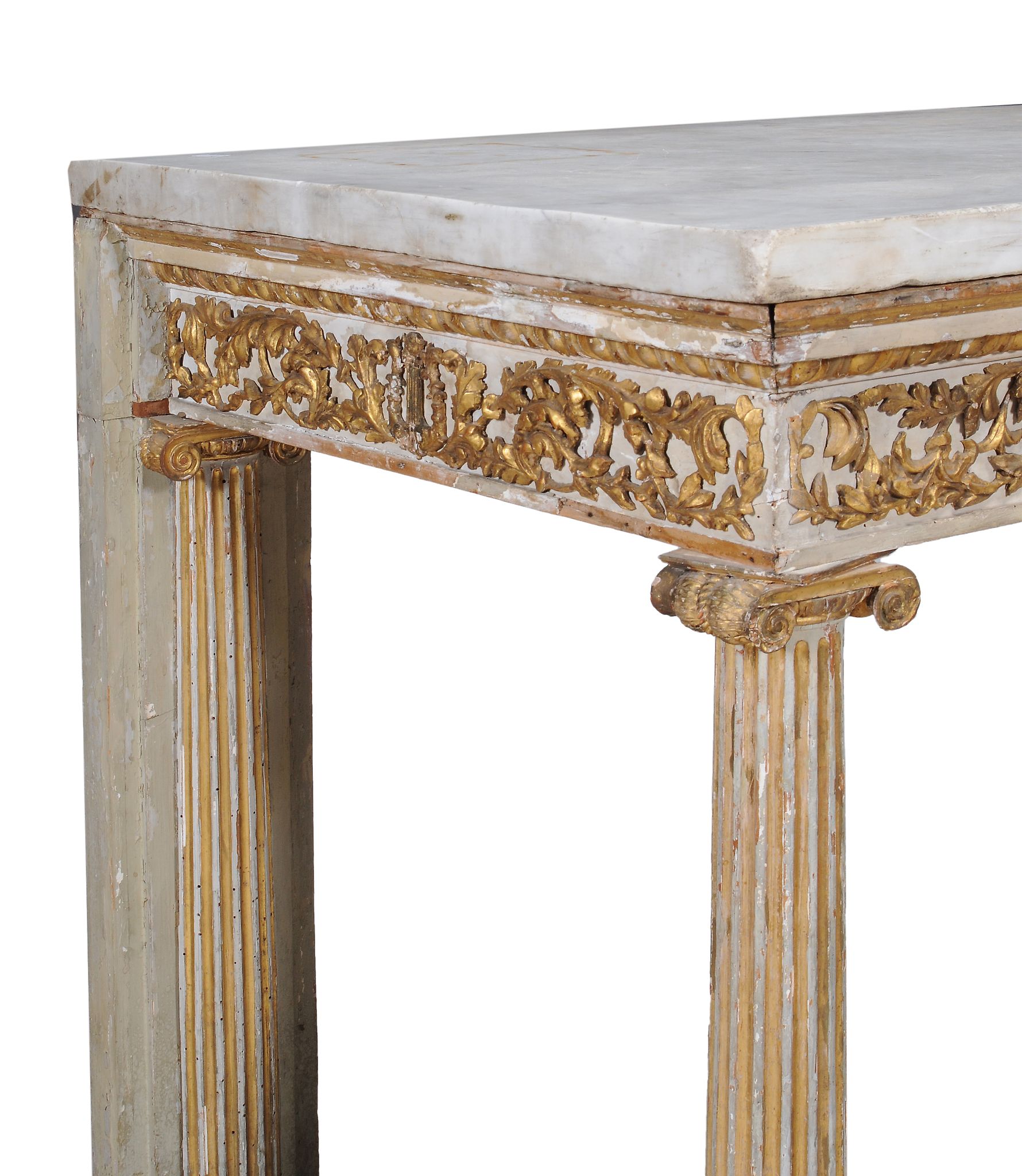 A Regency cream painted and parcel gilt console table , circa 1815  A  Regency  cream painted and - Image 4 of 5