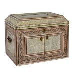 An Indo Portuguese ivory, tortoiseshell and hardwood table cabinet  An Indo Portuguese ivory,