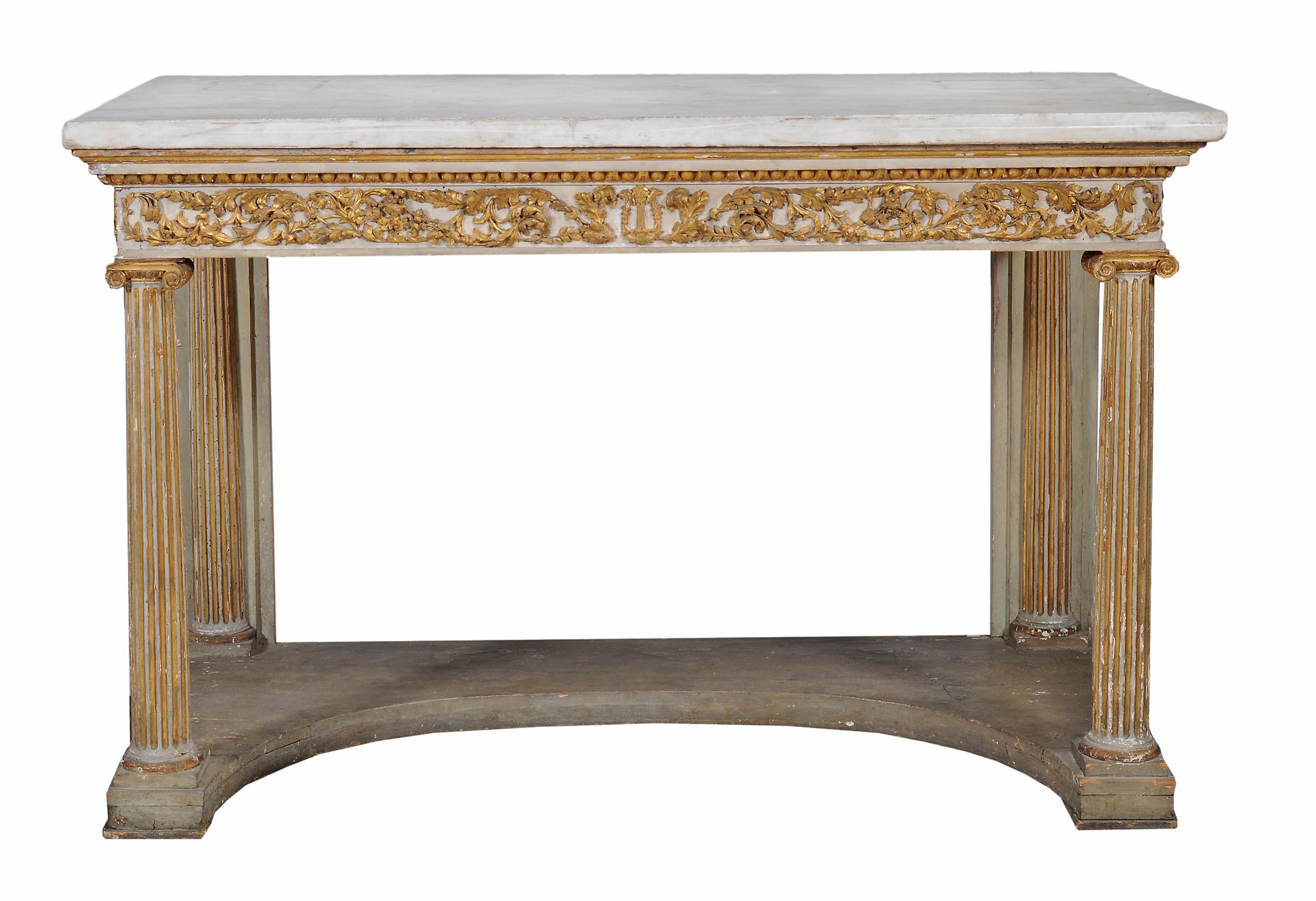 A Regency cream painted and parcel gilt console table , circa 1815  A  Regency  cream painted and - Image 2 of 5