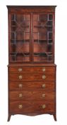 A George III mahogany secretaire bookcase , circa 1780  A George III mahogany secretaire bookcase  ,