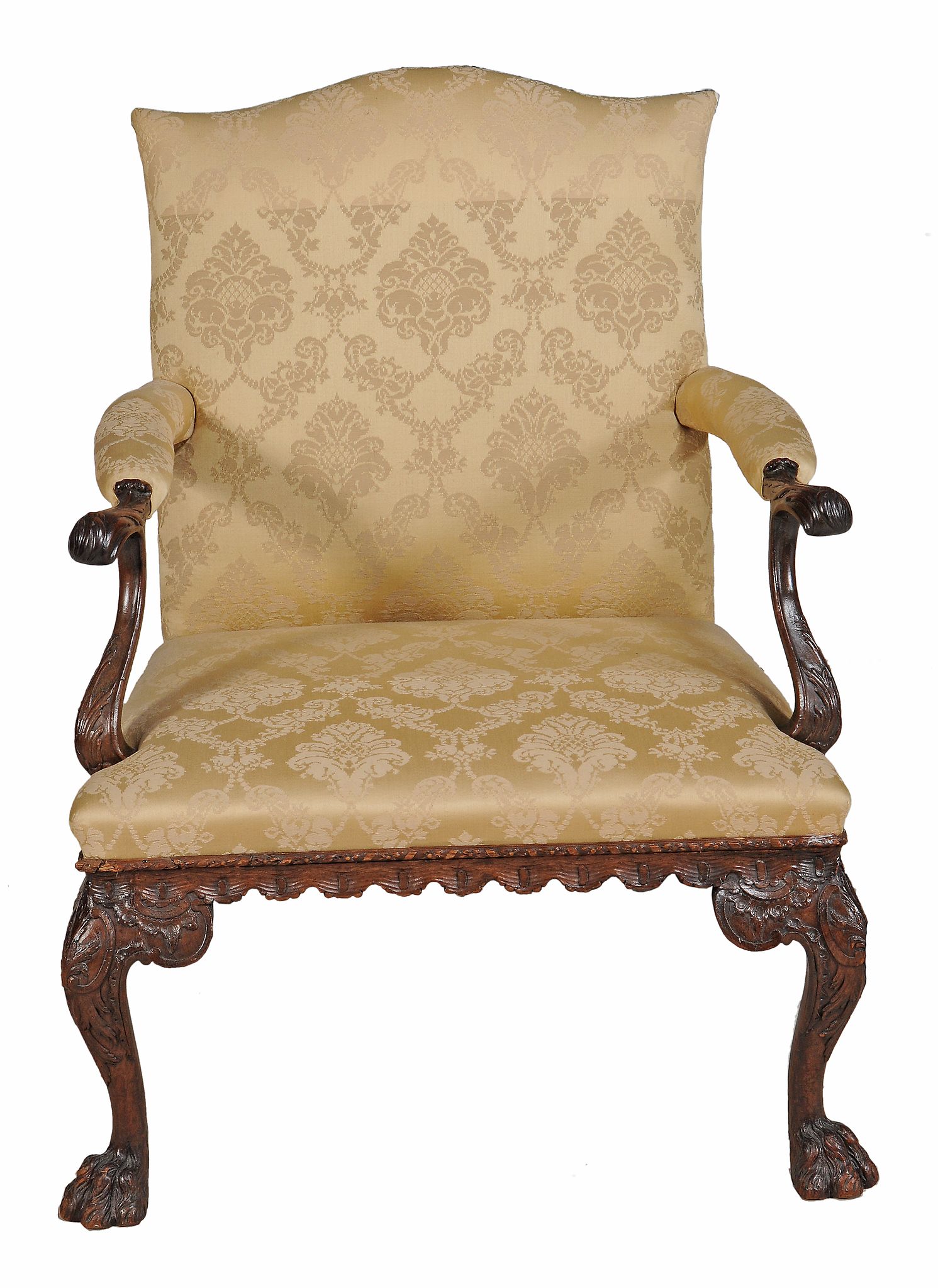 A George II mahogany armchair, circa 1740, probably Irish, of Gainsborough type  A George II - Image 6 of 8