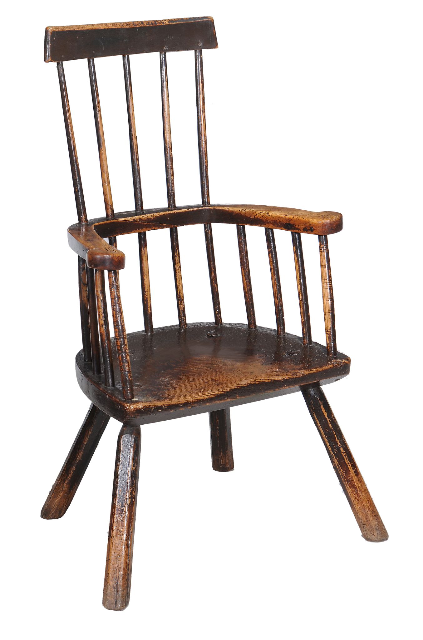 A George III ash and elm comb-back Windsor armchair , circa 1800  A George III ash and elm comb-back - Image 2 of 2