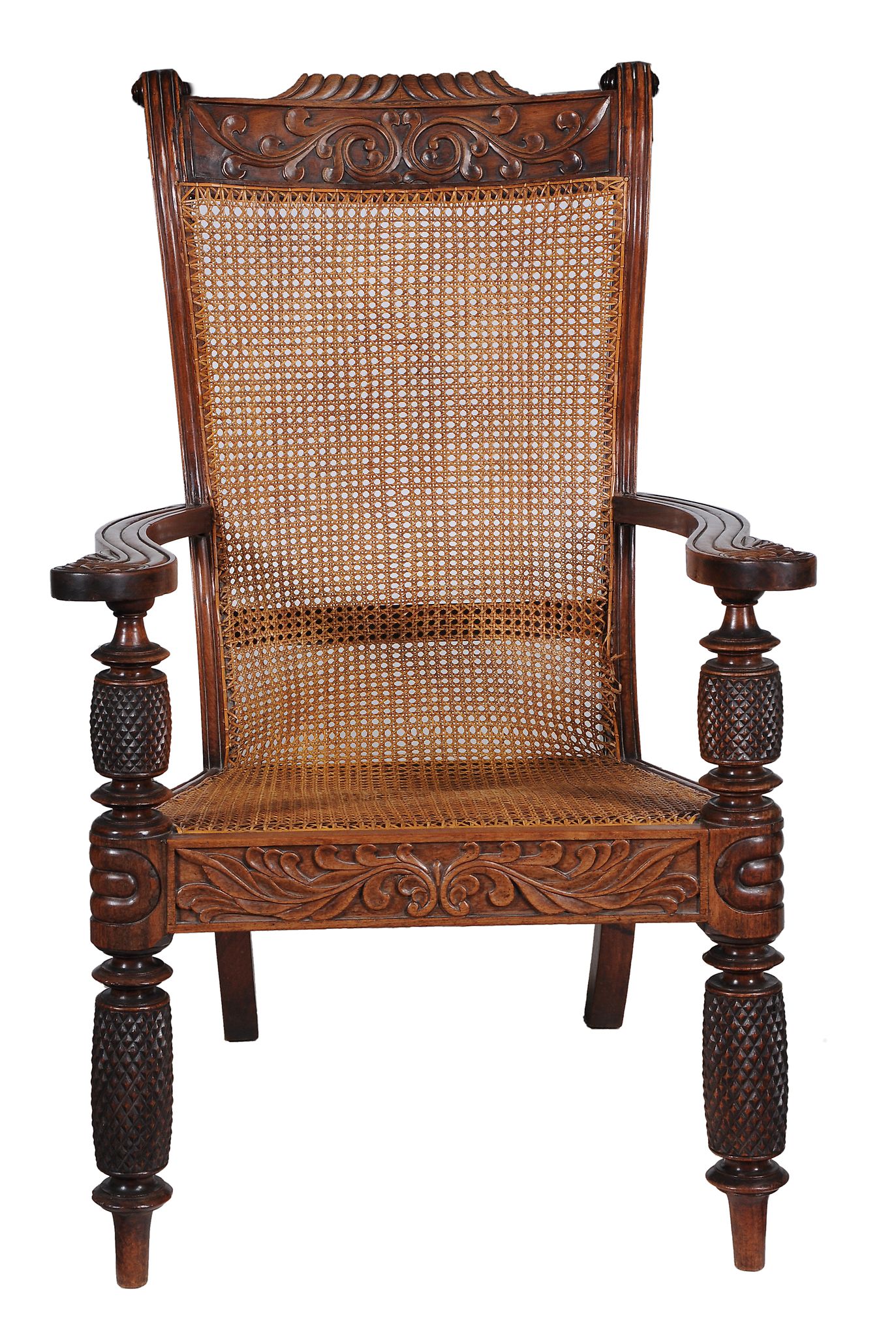 A Colonial hardwood planter's armchair, possibly West Indies  A Colonial hardwood planter's - Image 3 of 3