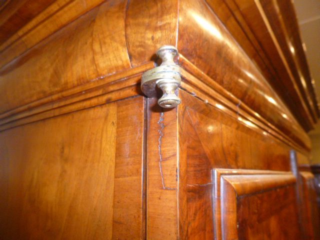 A George I walnut bureau bookcase, circa 1720, moulded cornice  A George I walnut bureau bookcase, - Image 5 of 11