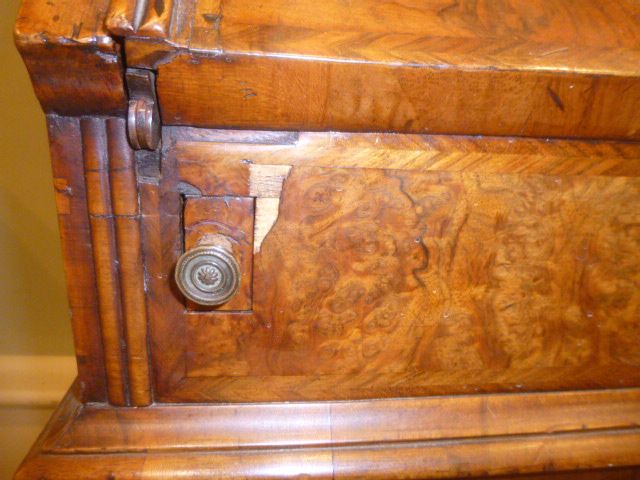 A George I walnut bureau bookcase, circa 1720, moulded cornice  A George I walnut bureau bookcase, - Image 9 of 11