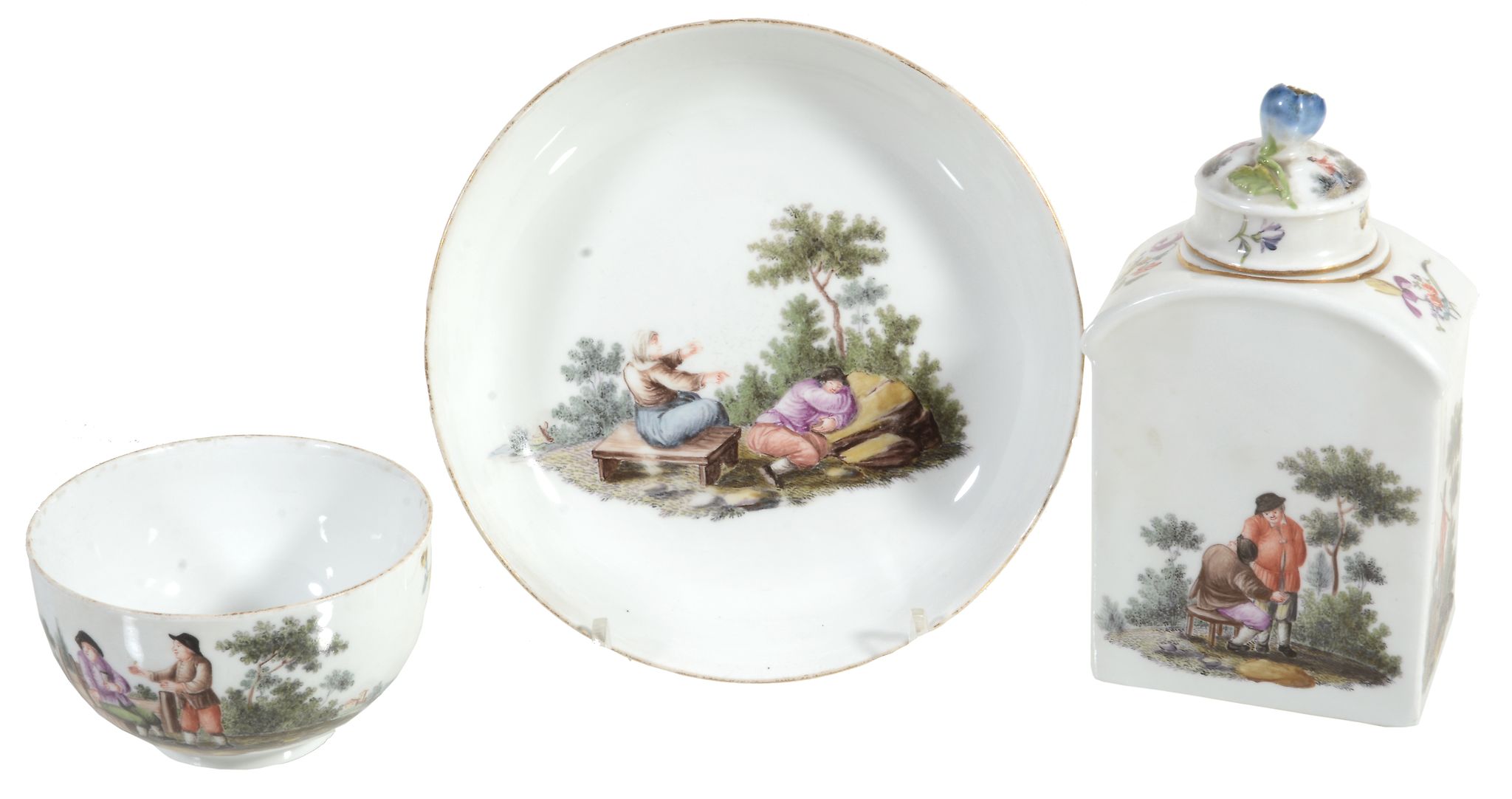 A Meissen tea cannister and cover, circa 1740  A Meissen tea cannister and cover,   circa 1740,