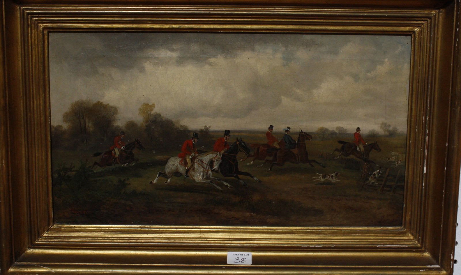 Attributed to Robert Stone (19th Century) The Hunt Oil on canvas, a pair Signed Stone 25.5cm x - Image 2 of 2