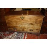 A mahogany mule chest, mid 18th century, with stand. 132cm wide.