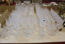 A quantity of cut glassware to include, wines, tumblers, spirit glasses etc (66 pieces)