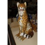 A modern ceramic model of a Cheetah, 65cm high