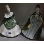 A Royal Doulton figure 'Soiree', H.N. 2312 and another 'Premiere' H.N.2343 (cracked) -2