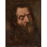 Follower of Rembrandt Head study Oil on panel 16.5cm x 13cm